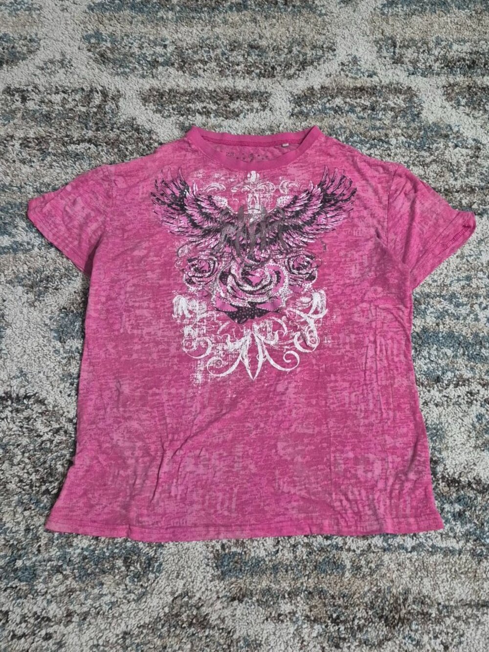 Y2k Rock & Roll Cowgirl Pink graphic tee Womans - Large